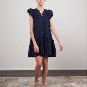 Sea New York Midnight Blue Ruffle Dress